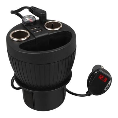 Olesson 1640 12-24V Çift USB Girişli 120W 80cm Kablolu Dijital Voltaj Ekranlı 2li Araç Çakmak Çoklayıcı