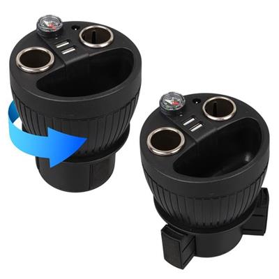 Olesson 1640 12-24V Çift USB Girişli 120W 80cm Kablolu Dijital Voltaj Ekranlı 2li Araç Çakmak Çoklayıcı