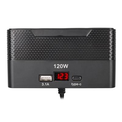 Olesson 2014 12-24V Type-C + USB-A Girişli 120W 80cm Kablolu 4lü Araç Çakmak Çoklayıcı
