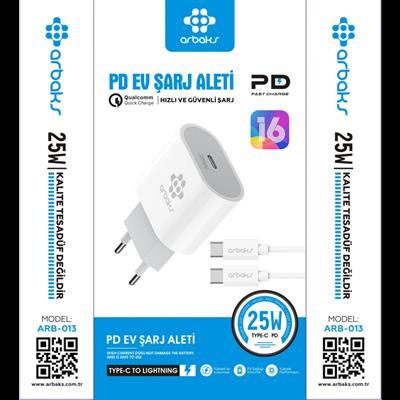 IP 16 Serisi PD 25W Şarj Aleti Arbaks ARB-013T