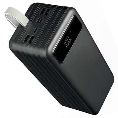 Powerway TX80 80.000mAh Kablolu Dijital Göstergeli Gerçek Fener Işıklı Kamp Siyah Powerbank