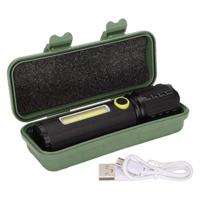 PowerMaster JF-72 Power Led, COB Led Zoomlu Flash Özellikli Şarjlı Metal Kasa Profesyonel El Feneri