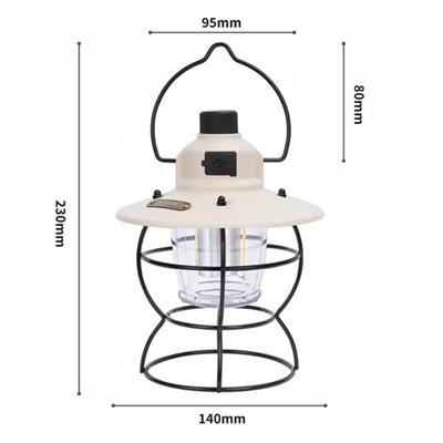 PowerMaster PM-16042 Retro Nostaljik Şarjlı Kamp Lambası Filament + SMD Ledli