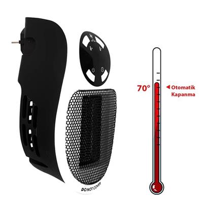 PowerMaster PM-20327 500 Watt Priz Tipi Uzaktan Kumandalı Taşınabilir Isıtıcı (Zamanlayıcı - Otomatik Kapanma)