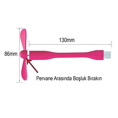 PowerMaster PM-20579 Taşınabilir Esnek USB Mini Fan Vantilatör (PowerBank - Laptop)