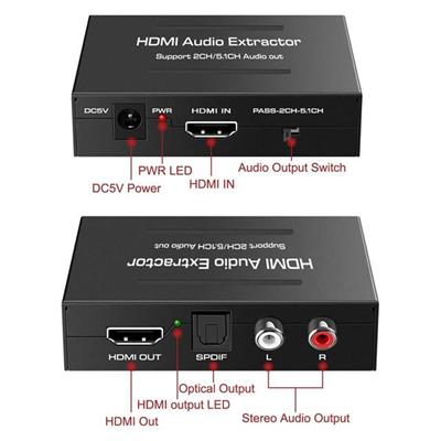 PowerMaster PM-2619 4K HDMI TO HDMI + SPDIF - L/R Ses Ve Görüntü Ayırıcı Çevirici