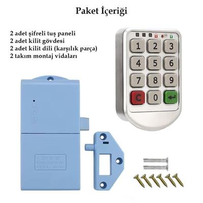PowerMaster PM-26723 Tuş Şifreli Gri Çekmece Dolap Kilidi (2li Paket)