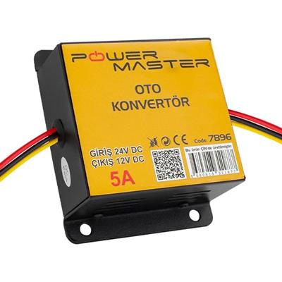 PowerMaster PM-7896 24-12 Volt 5 Amper Oto Konvertör Voltaj Düşürücü