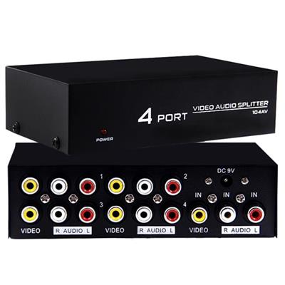 PowerMaster AV-104 4 Port AV CVBS RCA Video Audio Splitter Çoğaltıcı Dağıtıcı