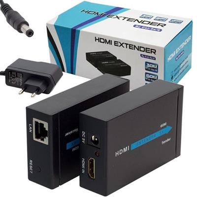 Powermaster HDMI To Cat5-Cat6 Extender 60 Metre Uzatıcı  PM-18232