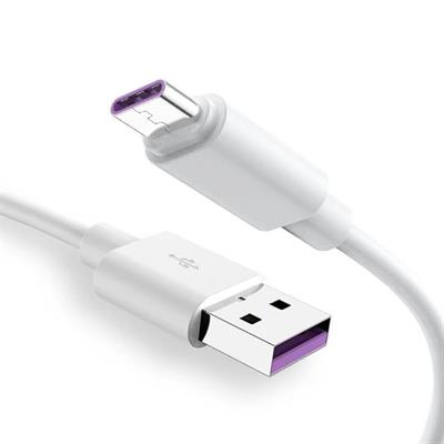 Powermaster PM-18299 Beyaz 5A Hızlı Şarj Destekli USB Type-C Şarj ve Data Kablosu (1 Metre)