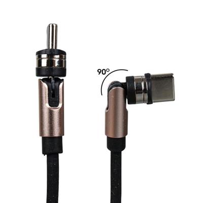 Powermaster PM-25906 Siyah 3in1  (Type C- Lightning- Micro Usb) Manyetik Uç Taşınabilir Şarj Kablosu