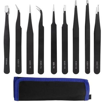 Powermaster PM-26646 Esd 9in1 Antistatik Hassas Paslanmaz Çelik Tamir Cımbız Seti