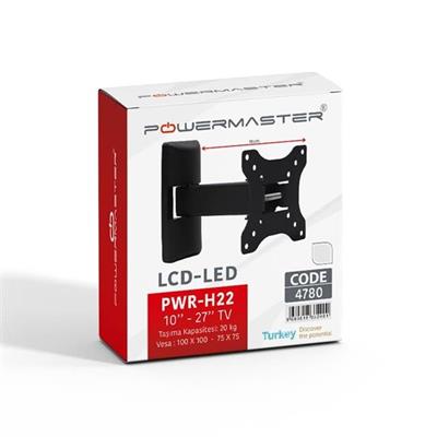 Powermaster PWR-H22 10-27 Tek Kollu Kilitli Hareketli TV Duvar Askı Aparatı