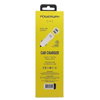 Powerway 3.1A Type-C Araç Çakmaklık Şarj Aleti X3