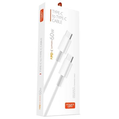Powerway PD60 TYPE-C TO TYPE-C 60W 1 Metre Hızlı Şarj ve Data Kablosu