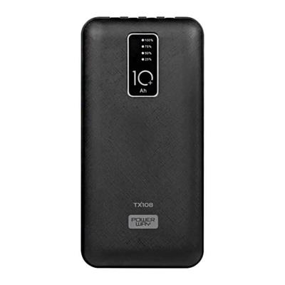 Powerway TX108 Dijital Göstergeli 4 Çıkışlı 10000 Mah Powerbank Siyah