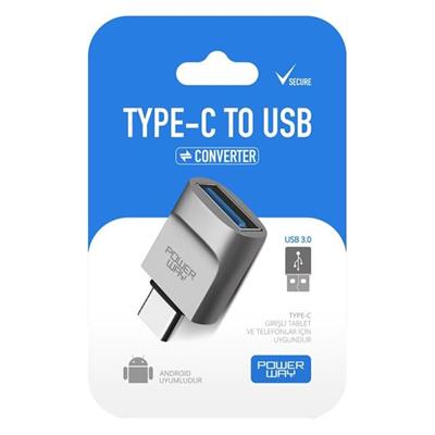 Powerway Type-C TO USB-A 3.0 Dişi OTG Çevirici Adaptör