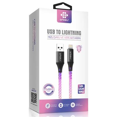 RGB Işıklı İphone 5A Şarj Kablosu Arb-307