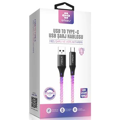 RGB Işıklı TYPE-C 5A Şarj Kablosu Arb-308