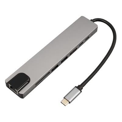 Raca RC-29630 Type-C 8in1 HDMI Çok Fonksiyonlu USB 3.0 Dock Station (Macbook - PC - Playstation - Xbox)