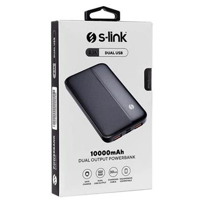 S-Link IP-G10N Siyah Micro+Type C Girişli 10000mAh Taşınabilir Şarj Cihazı Powerbank
