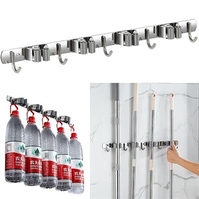 Sunup SN-26351 Beş Kancalı Dört Klipsli Paspas-Süpürge Tutucu - Askılık