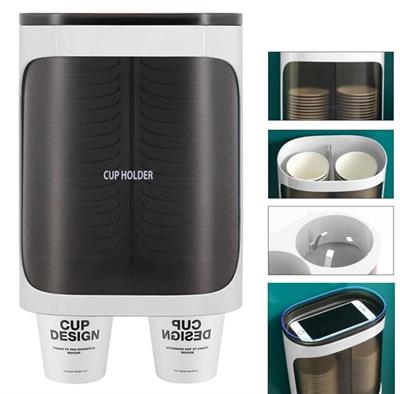 Sunup SN-27108 Kendinden Yapışkanlı Çiftli Plastik - Karton Bardak Dispenseri