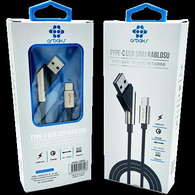 TYPE-C Metal Hızlı Şarj Ve Veri Aktarımı Arbaks ARB602
