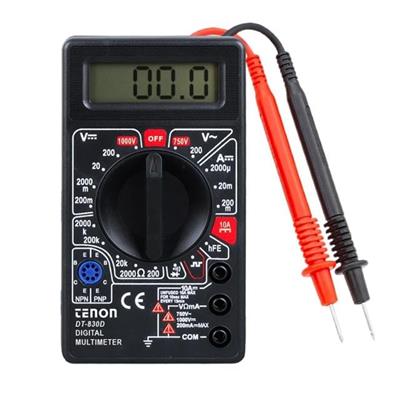 Tenon DT-830D Siyah DC/AC Voltaj Akım Ölçer Dijital Multimetre Ölçü Aleti