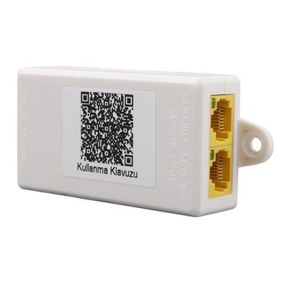 Uranium POE-RP12P Plastik Kasa 1 Port Poe Giriş Besleme + 2 Port Poe Çıkış 10/100 Poe Repeater