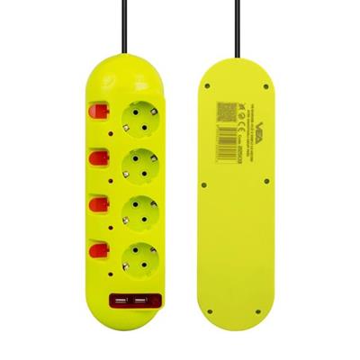 Vea VE-E40USB 4lü 2 USBli 1.5 Metre Ayrı Anahtarlı Grup Priz
