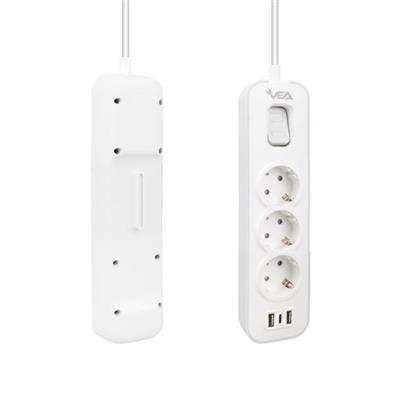 Vea VE-NOVA103U A Class 3lü 2 Usbli Anahtarlı 1.5 Metre Akım Korumalı Priz
