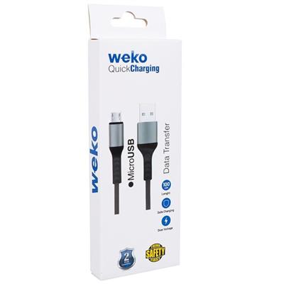 Weko WK-22023 USB To Micro USB Örgülü Lacivert Telefon Şarj Kablosu