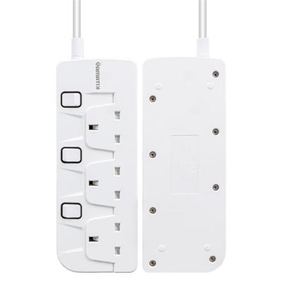 Yamatik VE-BETA103 2 Metre A Class 3lü Ayrı Anahtarlı İngiliz Soket Termal Akım Korumalı Grup Priz