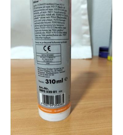 DUŞAKABİN SİLİKONU ŞEFFAF 310 ML WÜRT