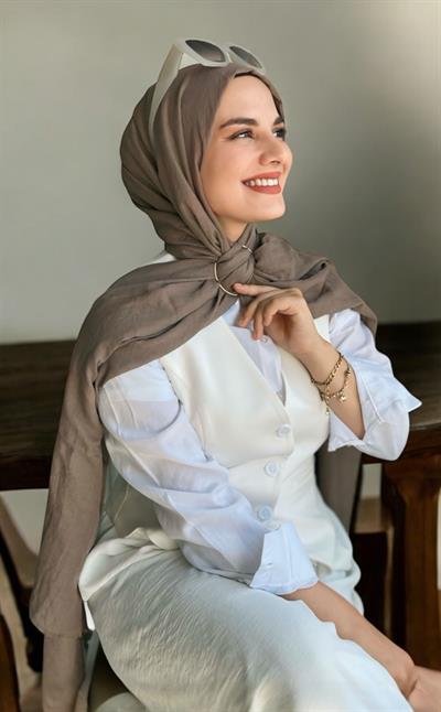 Dubai Pamuk Şal Koyu Vizon