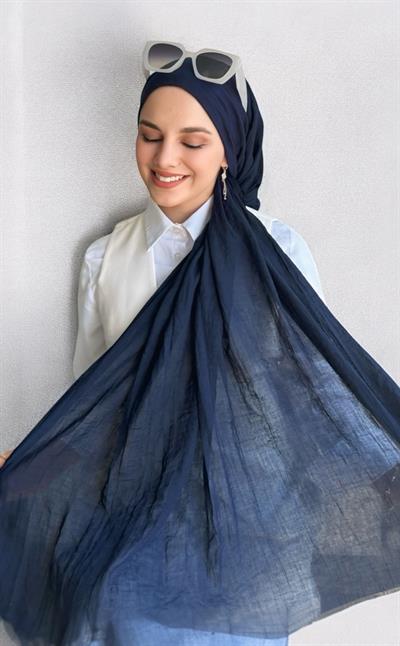Dubai Pamuk Şal Lacivert