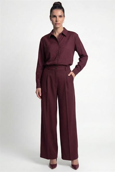 Bordo-ML48009 Bol Kesim Pantolon