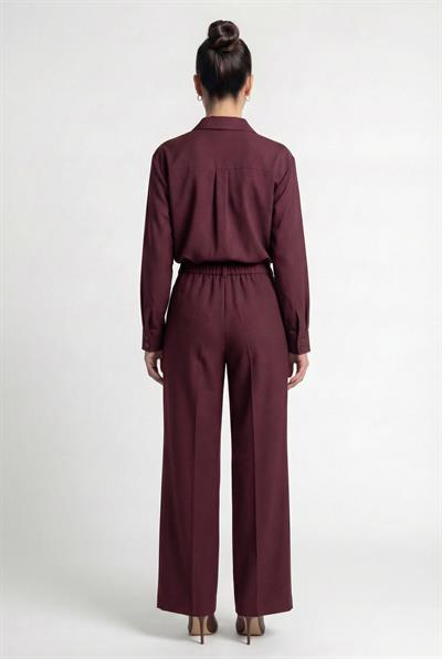 Bordo-ML48009 Bol Kesim Pantolon