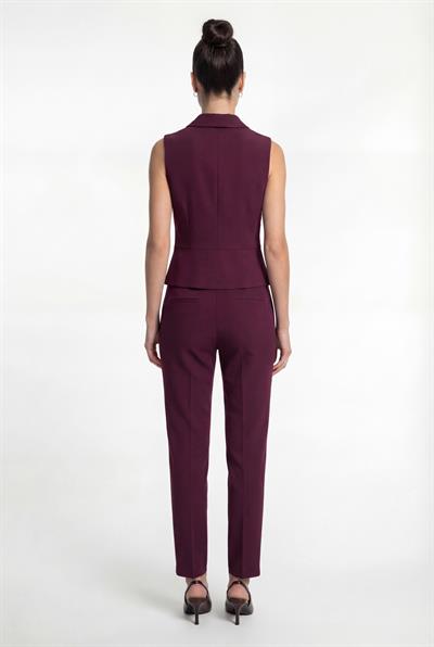 Bordo-ML98016 Leopar Astarlı Belden Oturan Yelek