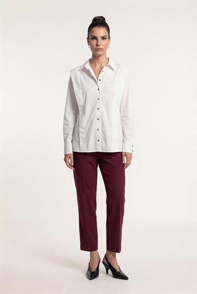 Ekru-ML28030 Aller Detaylı Poplin Gömlek