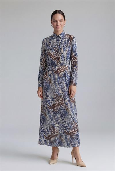 Mavi-ML18041 Emprime Gömlek Elbise