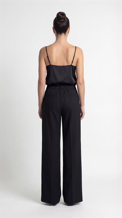Siyah-ML28028 Saten İp Askılı Bluz