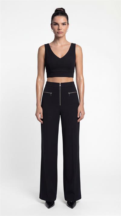 Siyah-ML28035 Korsaj Detaylı Bluz
