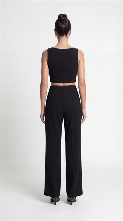 Siyah-ML28035 Korsaj Detaylı Bluz
