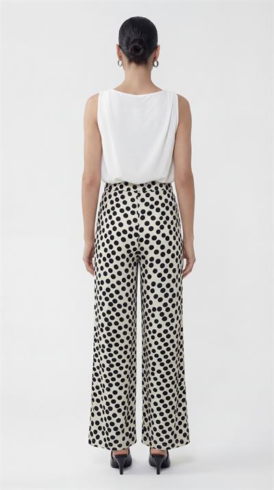 Siyah-ML48001 Beli Lastikli Bol Kesim Puantiye Pantolon