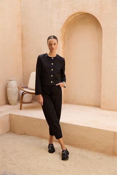 Siyah-ML48011 Balon Form Pantolon