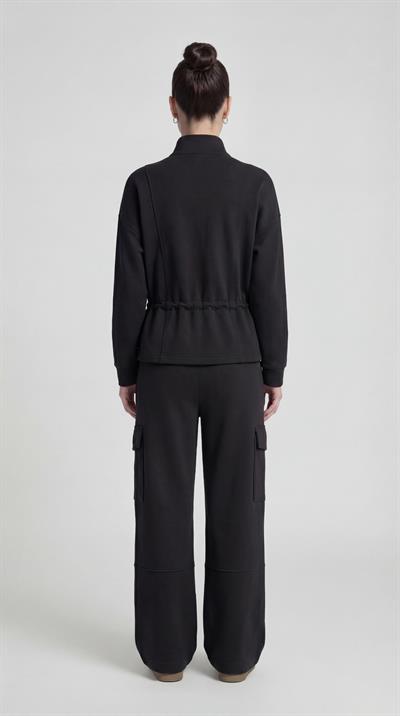 Siyah-ML48013 Beli Lastikli Eşofman Altı