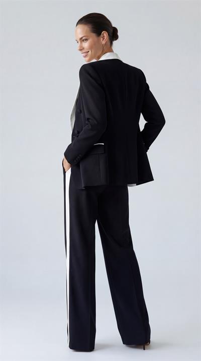 Siyah-ML58001 Kontrast Ceket